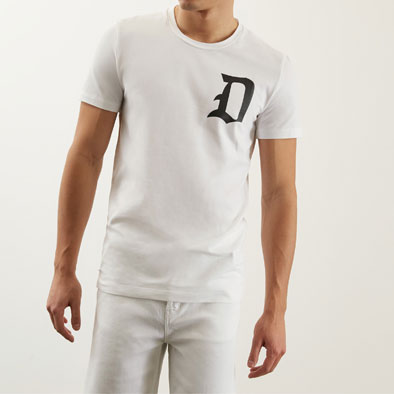 tshirt dondup logo bianca