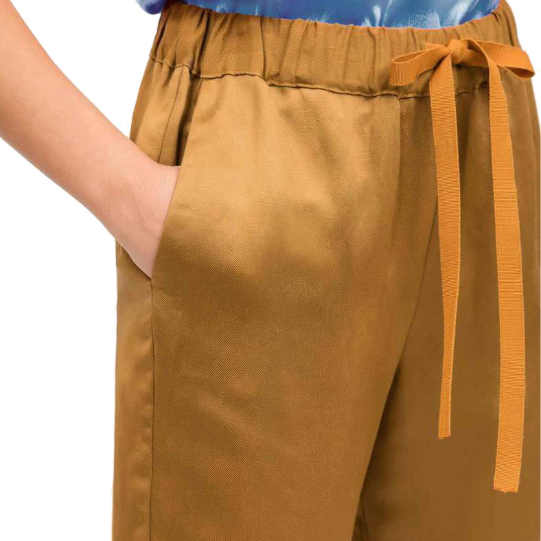 Pantalone Semicouture "buddy" raso e lino